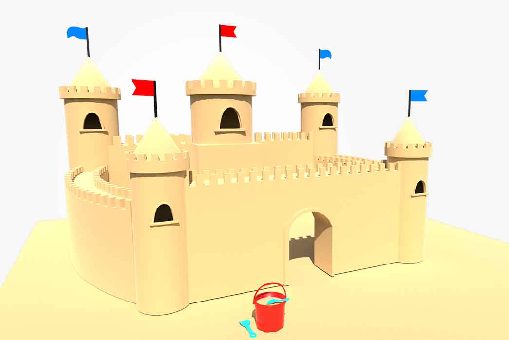 low poly castle