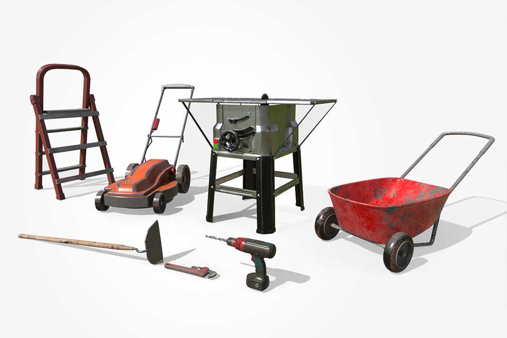 3d garage props
